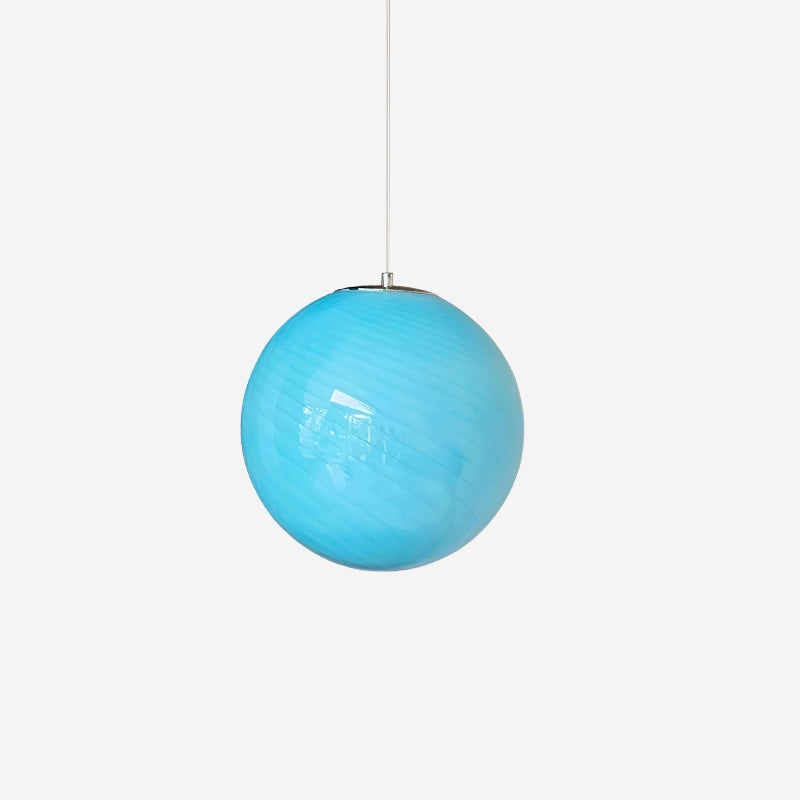 Dorvian Pendant Lamp Glass Globe Blue Modern-Neutral Decor
