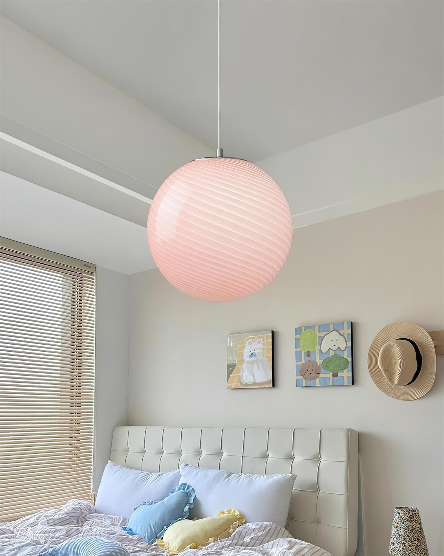 Dorvian Pendant Lamp Glass Globe Blue Modern-Neutral Decor