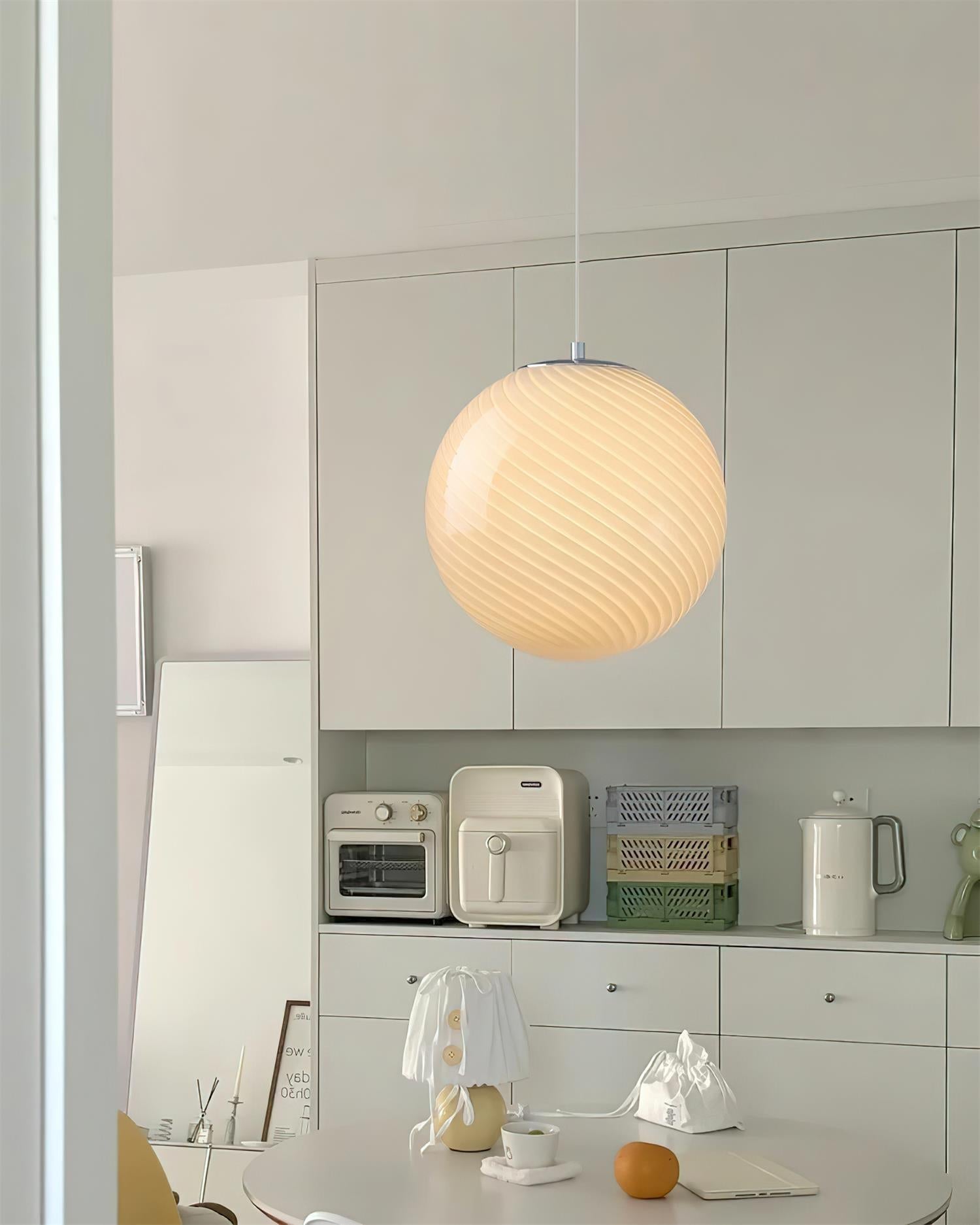 Dorvian Pendant Lamp Glass Globe Blue Modern-Neutral Decor