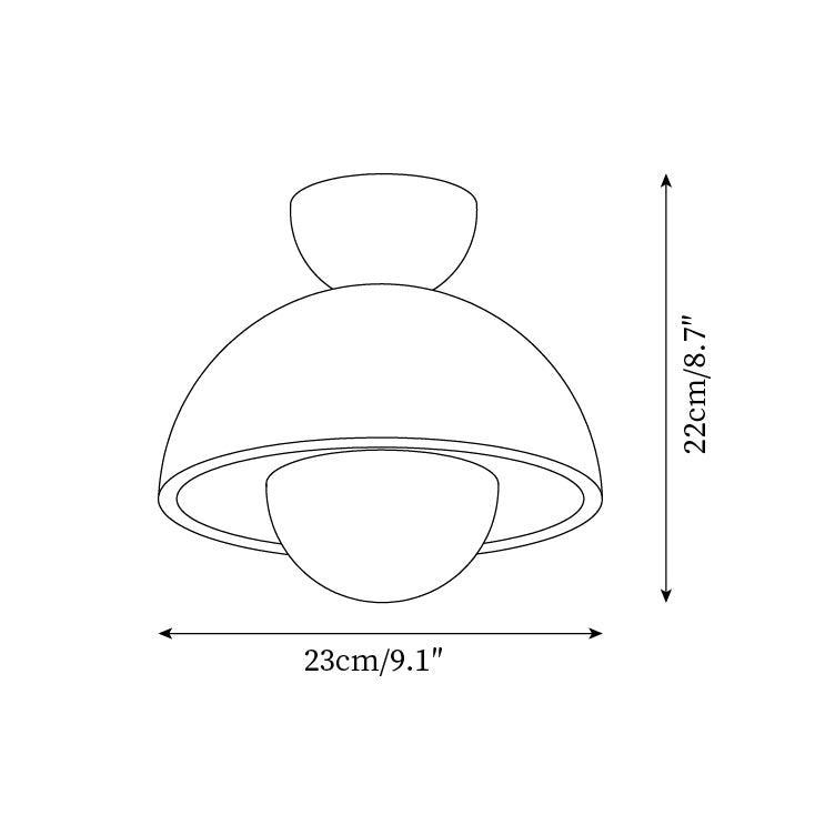 Cavora  Ceiling Light Travertine  Wood Dome Shape