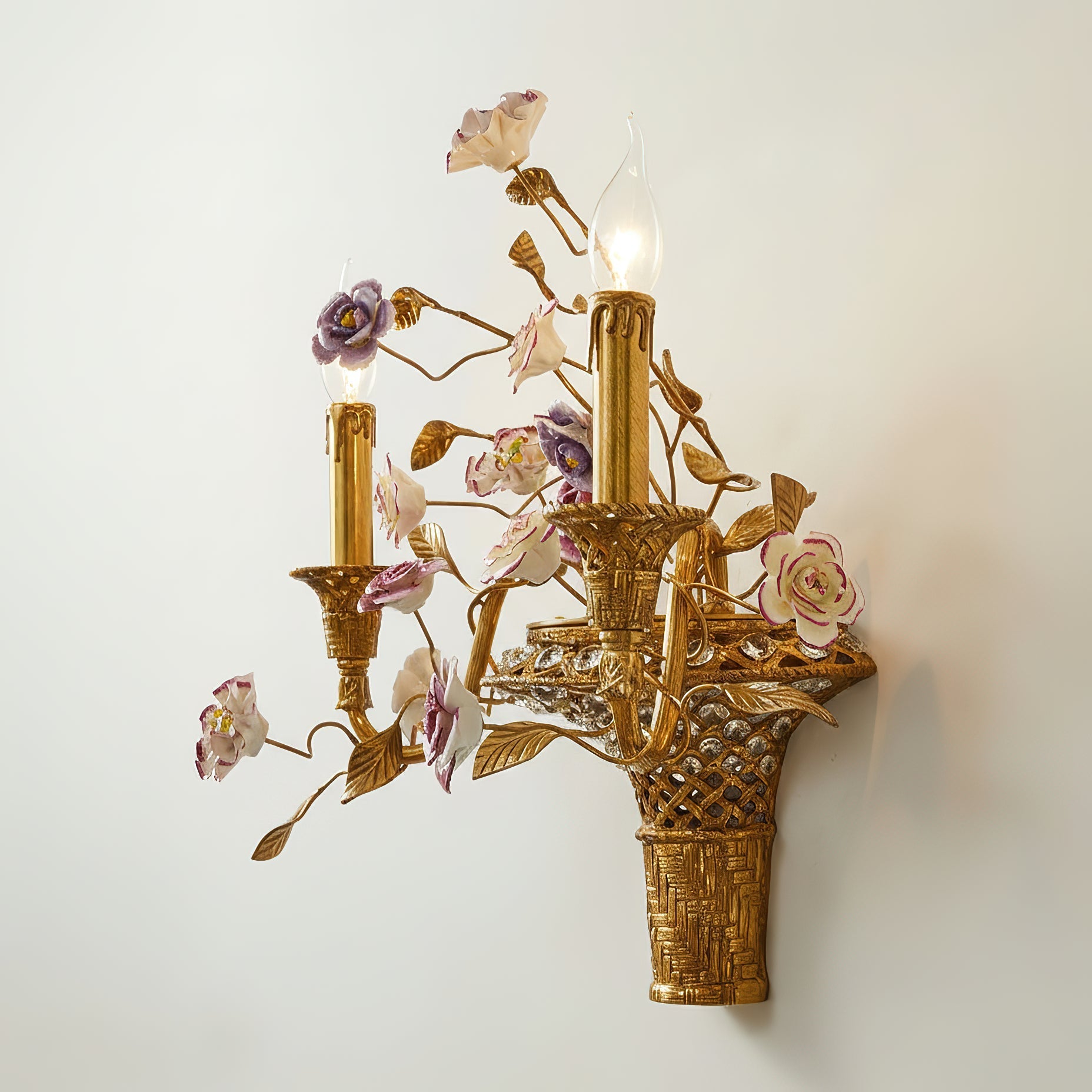 A composite image showing the pink, white, and purple flower color options.