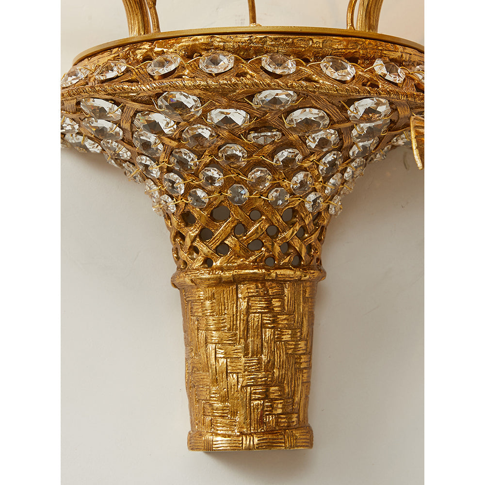 Tole Ceramic Flower Wall Lamp in a modern contemporary interior.