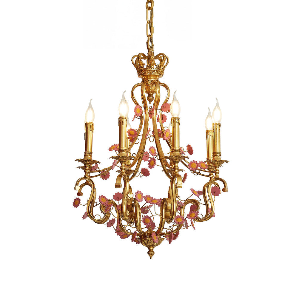 Unlit view of the chandelier, highlighting the material textures.