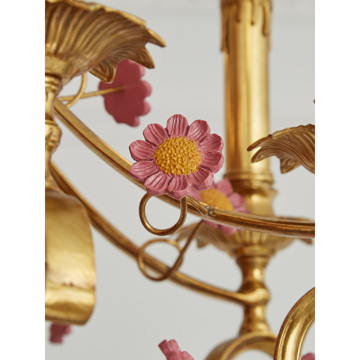 Full view of the chandelier against a white background.
