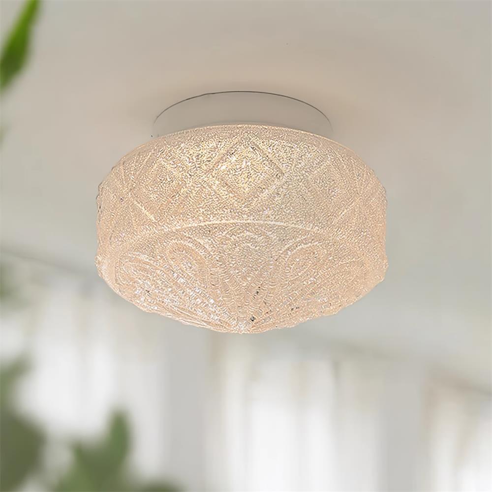 Evale Frosted Glass Flush Mount Ceiling Light