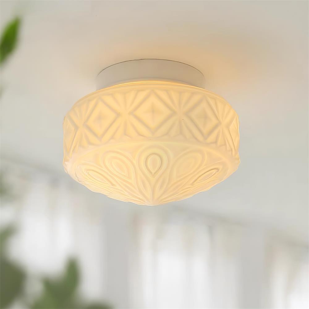 Evale Frosted Glass Flush Mount Ceiling Light