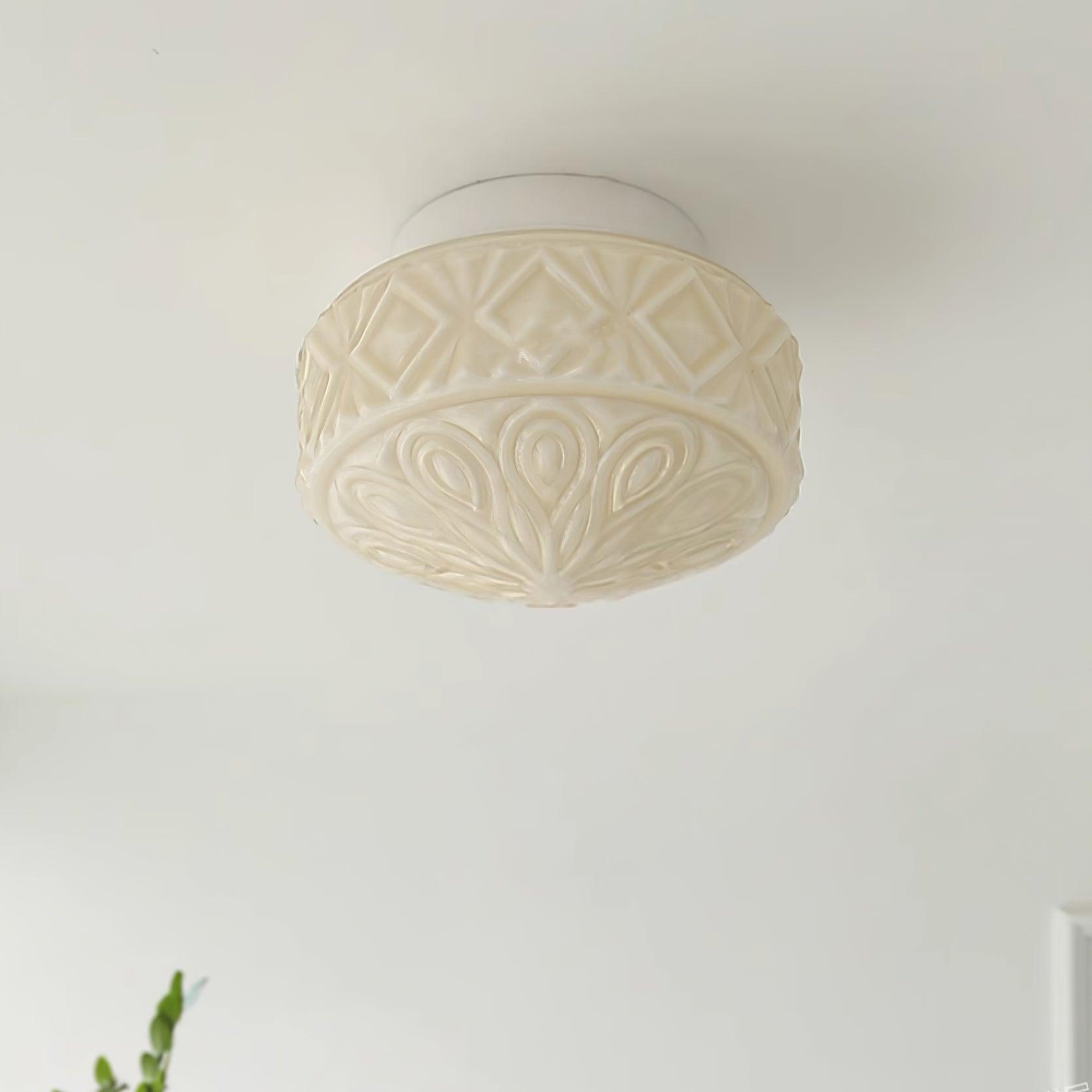 Evale Frosted Glass Flush Mount Ceiling Light