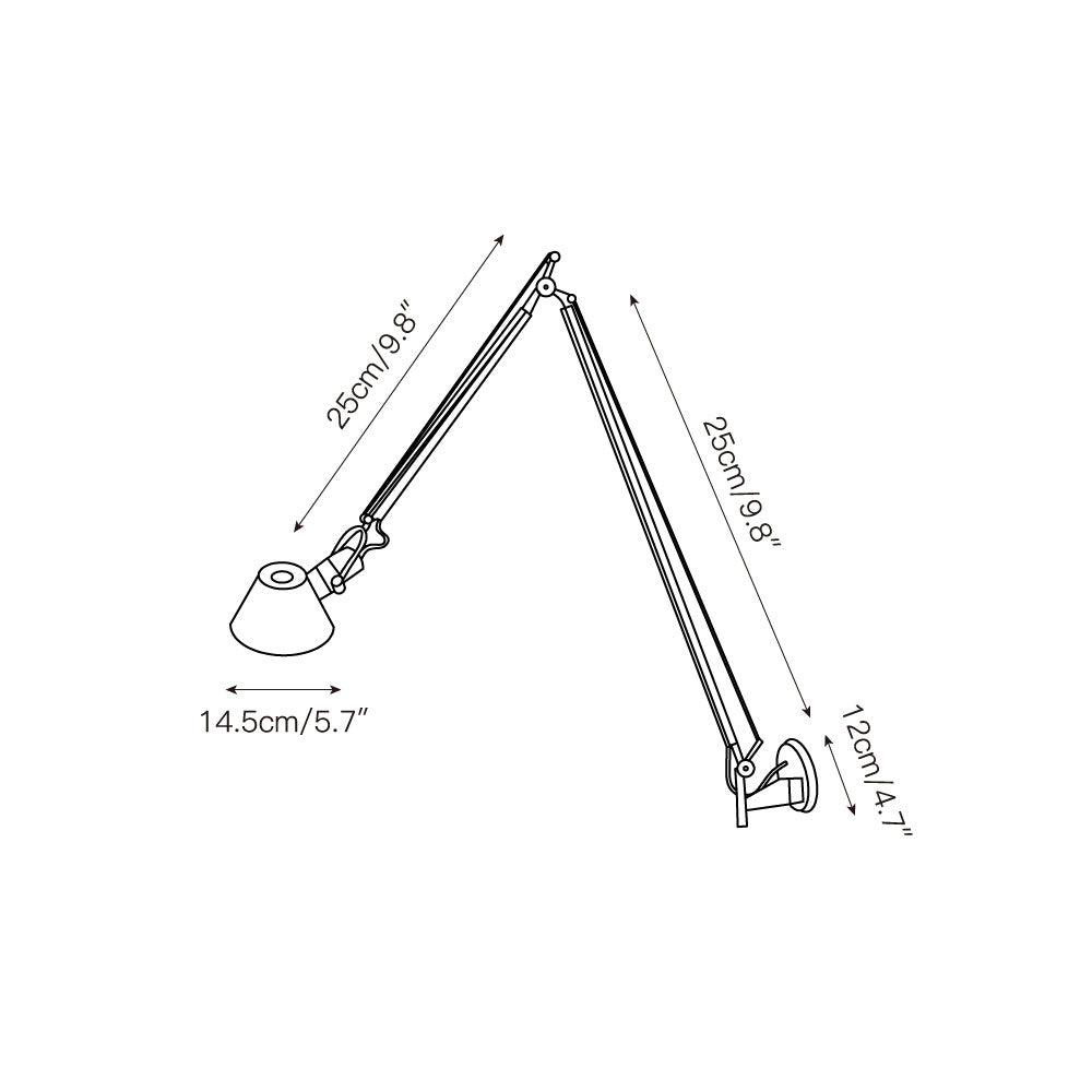 Side view of the Brady sconce showing its folded position.