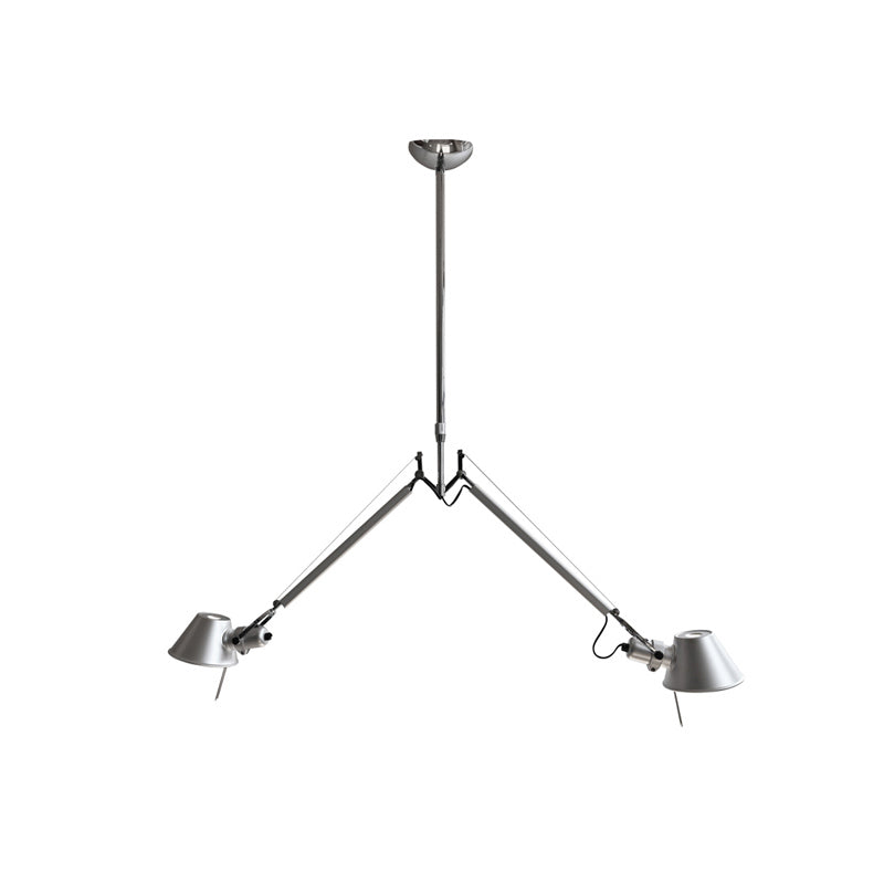 Lifestyle image of the lamp in a minimalist dining area.