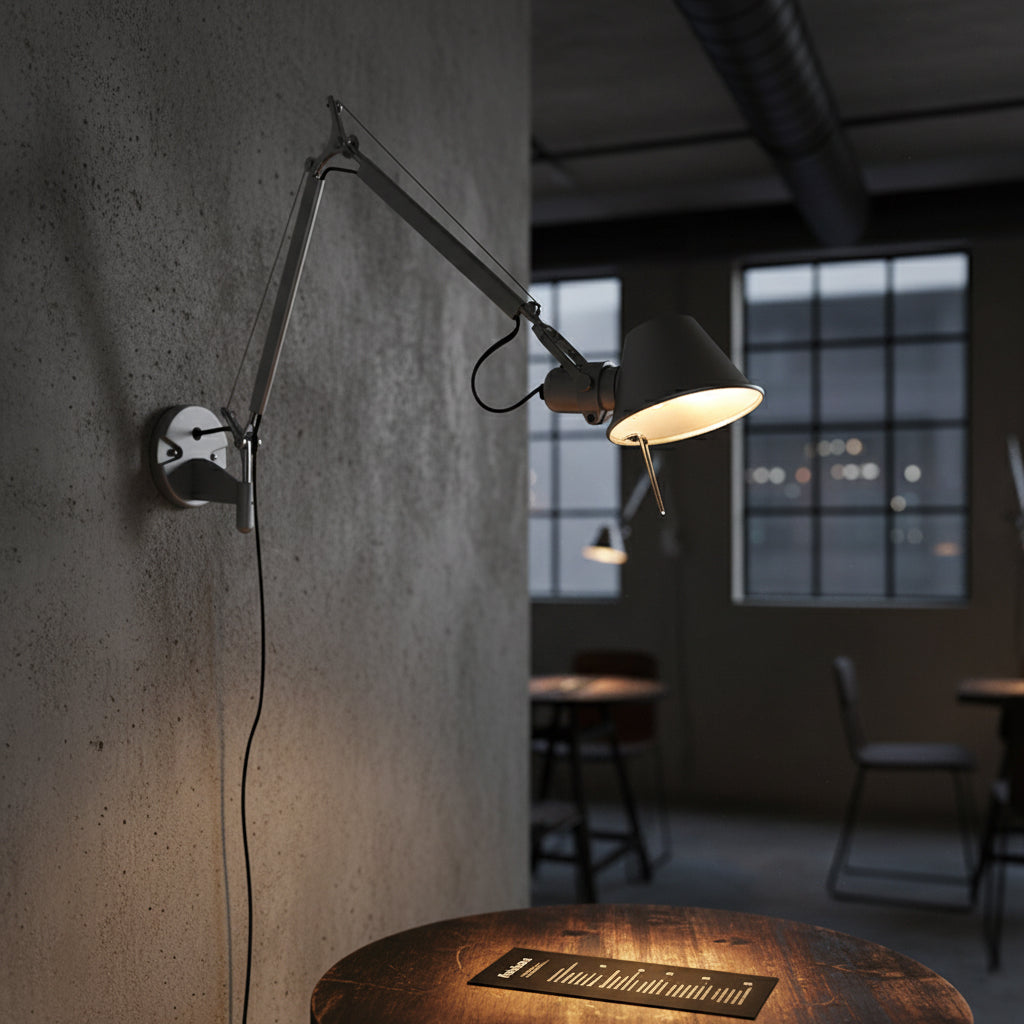 The short arm version of the Brady sconce.