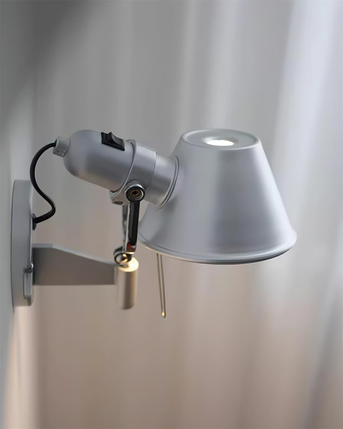 Wall Lamp Metal Body Conical Shade Adjustable Modern Minimalist