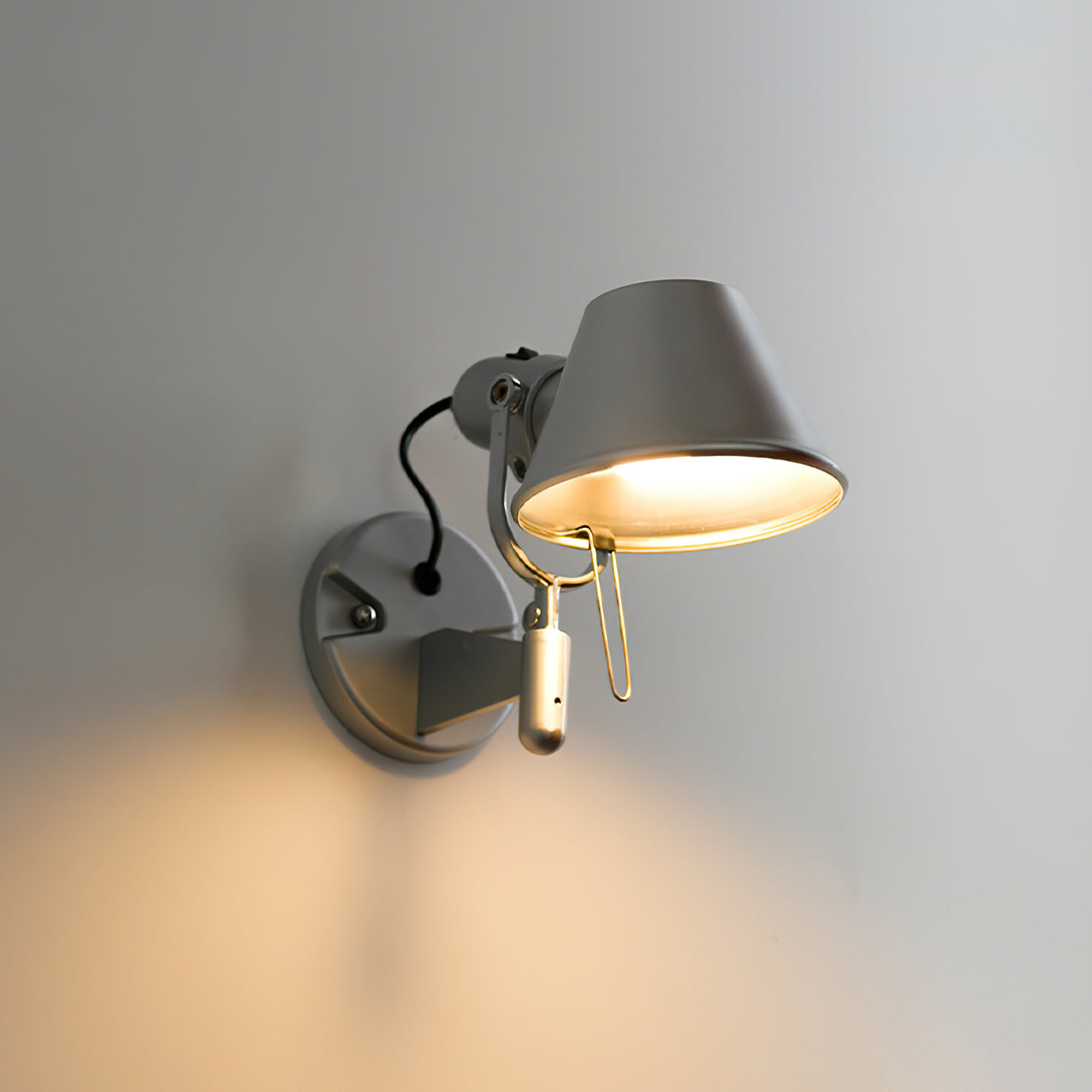 Wall Lamp Metal Body Conical Shade Adjustable Modern Minimalist