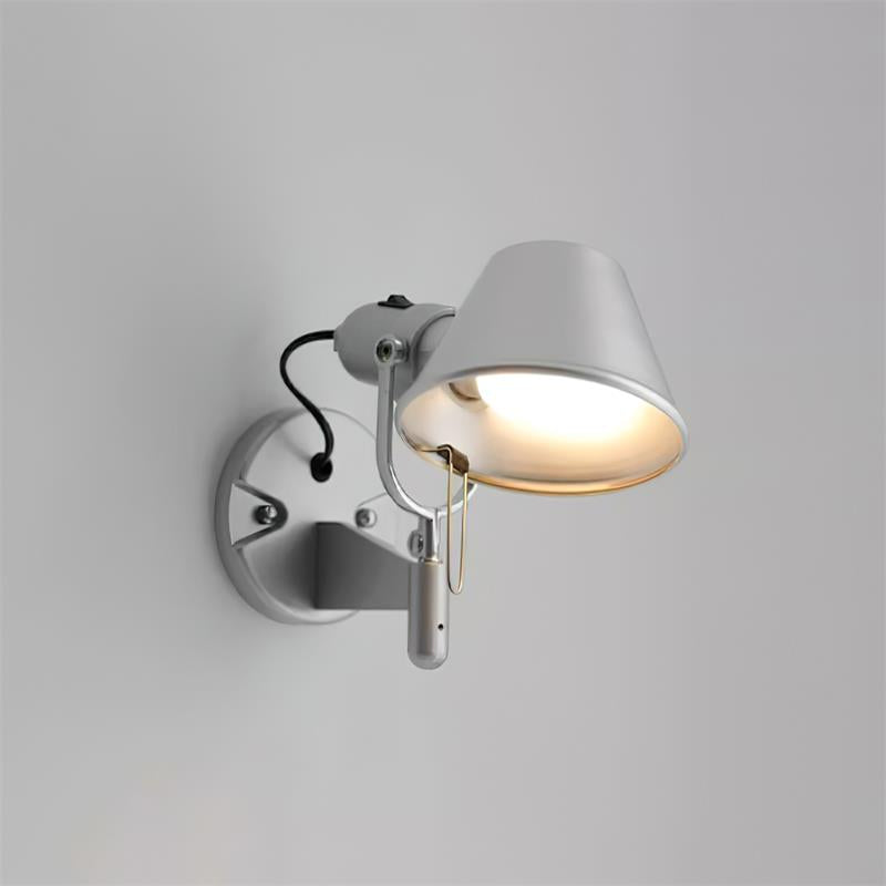 Wall Lamp Metal Body Conical Shade Adjustable Modern Minimalist