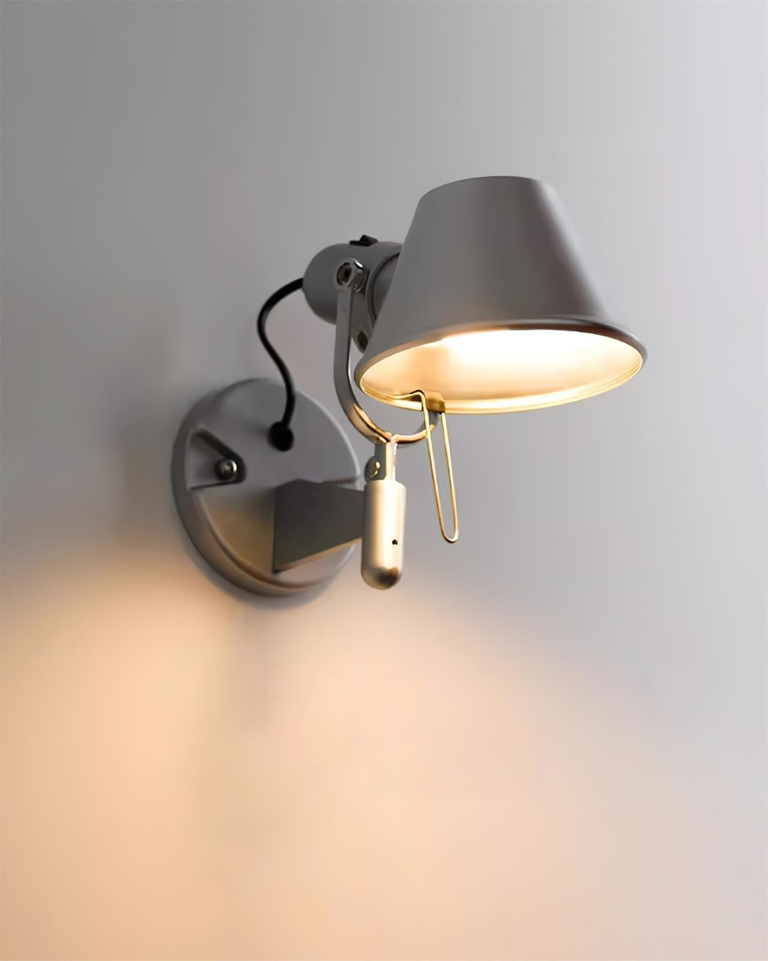 Wall Lamp Metal Body Conical Shade Adjustable Modern Minimalist