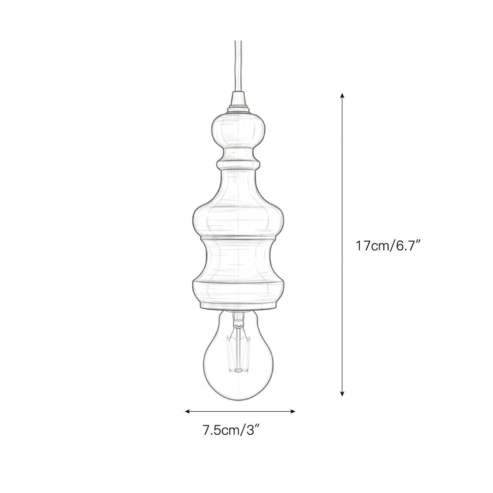 Tomiya Swag Light used as a bedside lamp in a rustic bedroom