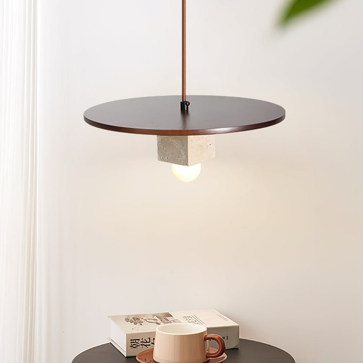 Ucariel Geometric Travertine Pendant Light-Neutral Decor