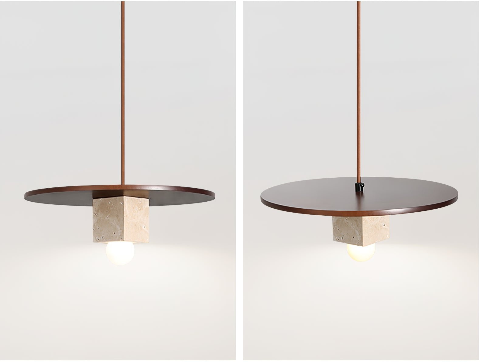 Ucariel Geometric Travertine Pendant Light-Neutral Decor