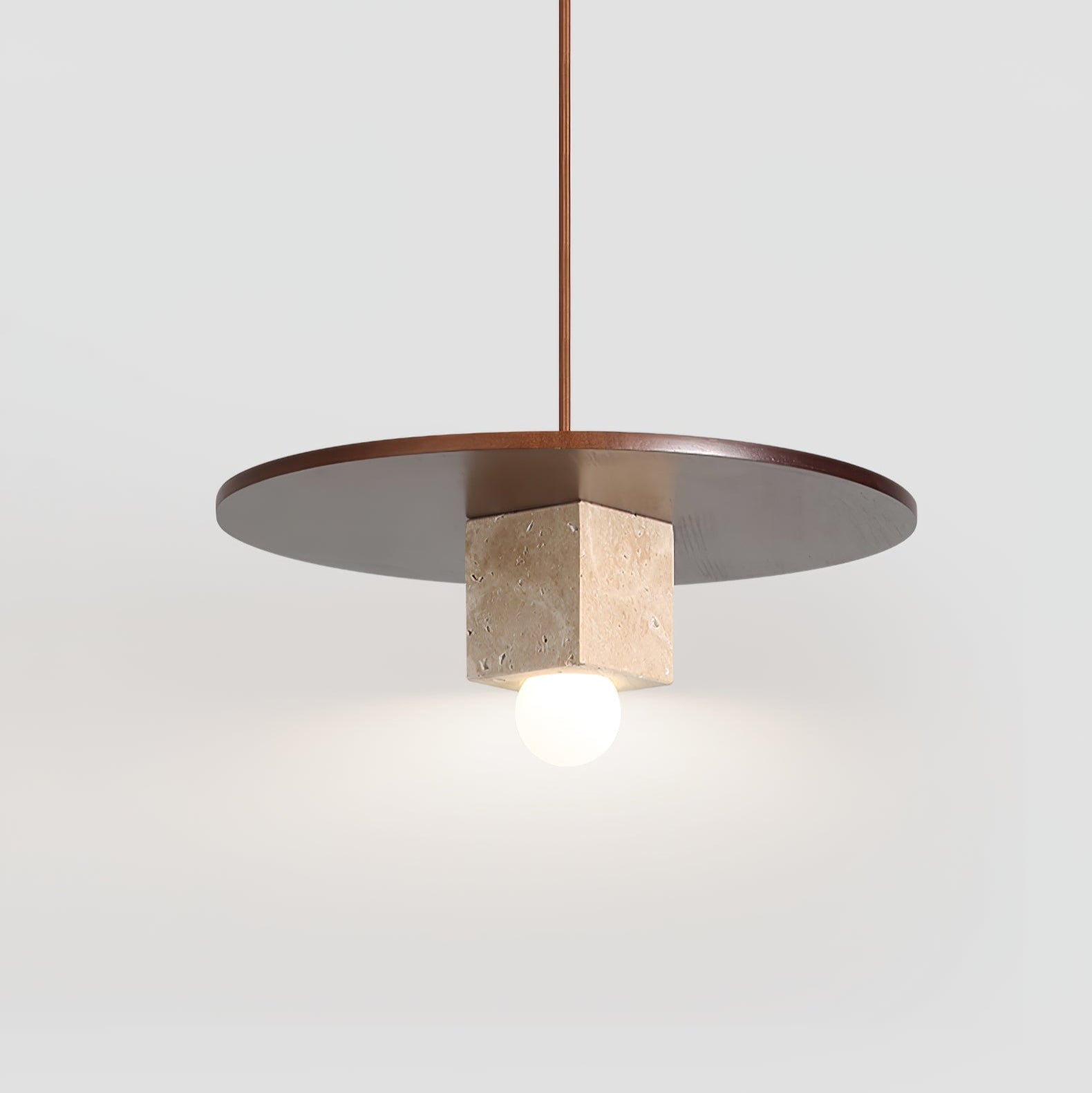 Ucariel Geometric Travertine Pendant Light-Neutral Decor