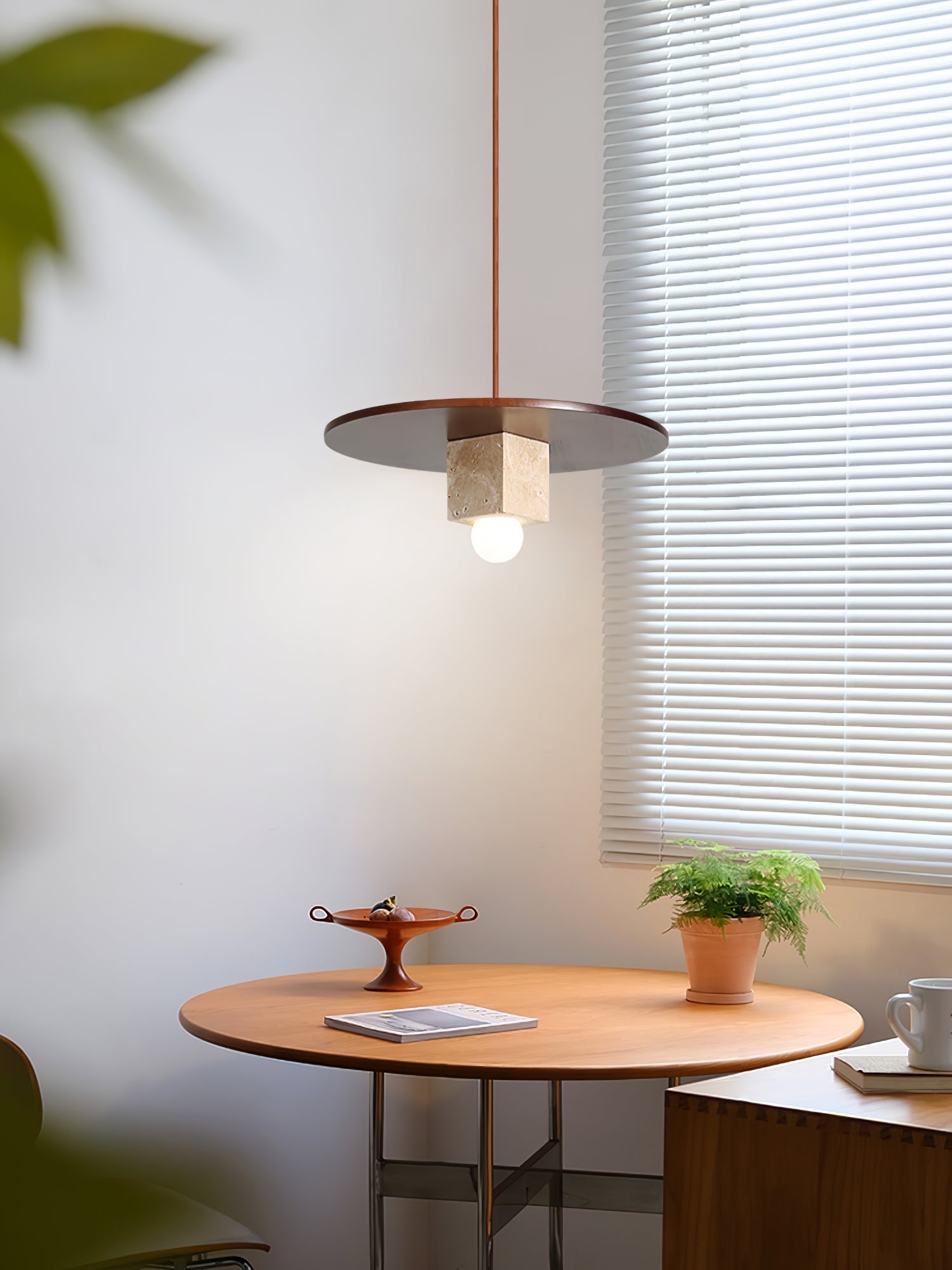 Sarix Geometric Travertine Pendant Light-Neutral Decor