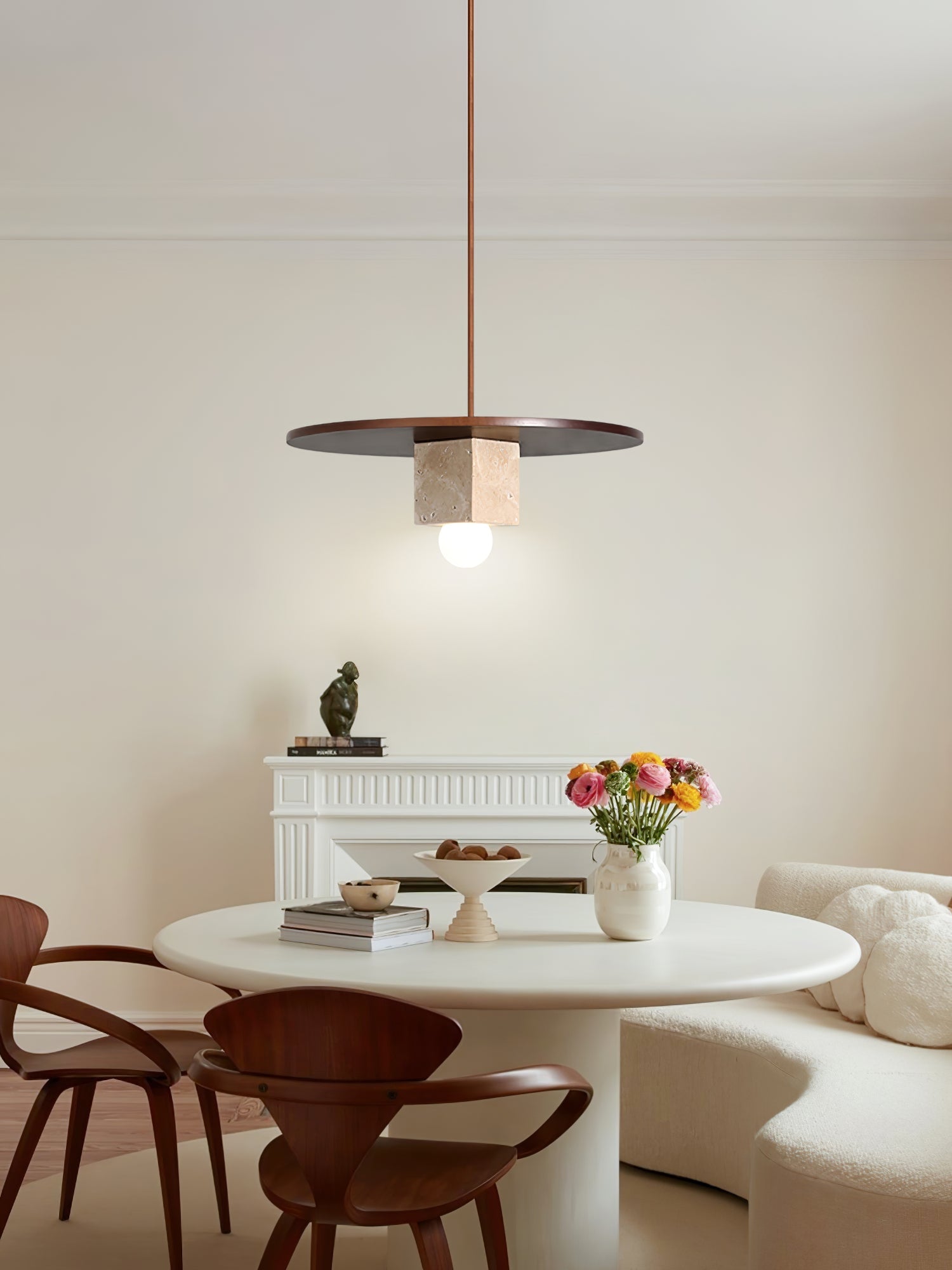 Sarix Geometric Travertine Pendant Light-Neutral Decor