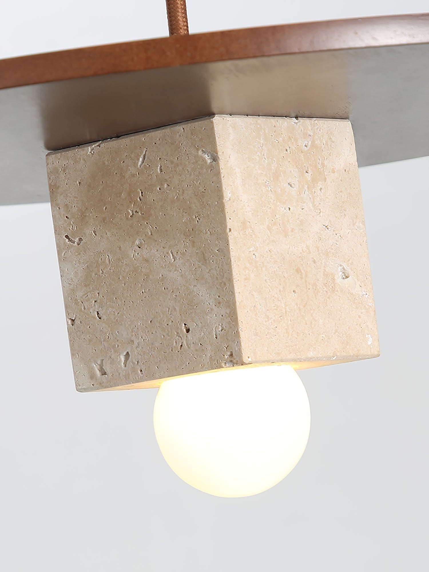 Sarix Geometric Travertine Pendant Light-Neutral Decor