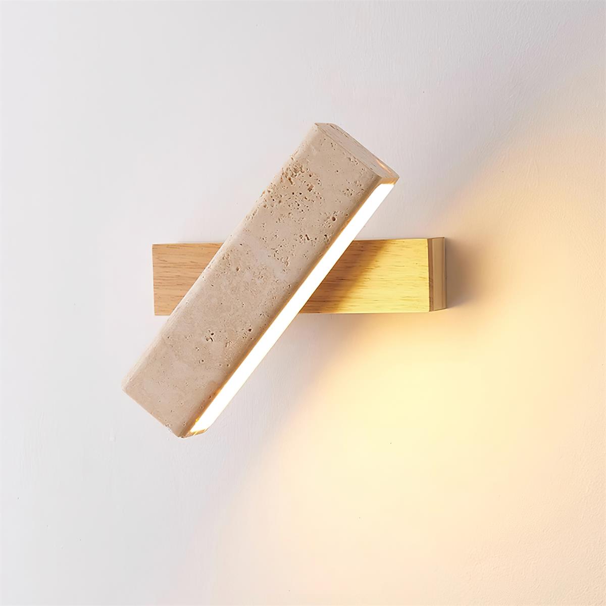 Novra Travertine Rotating Wall Lamp-Neutral Decor