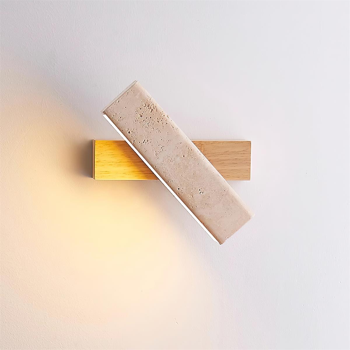 Novra Travertine Rotating Wall Lamp-Neutral Decor