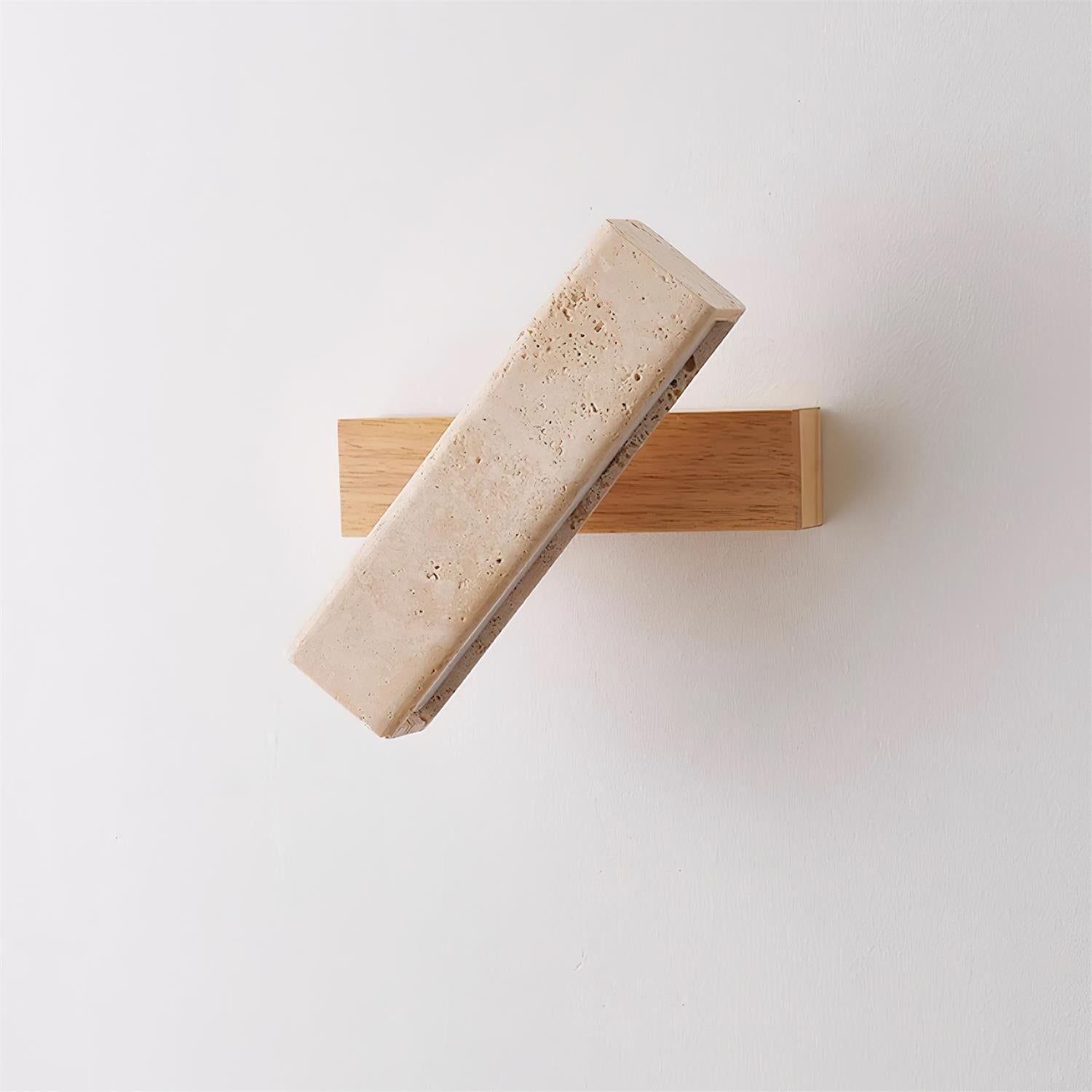 Novra Travertine Rotating Wall Lamp-Neutral Decor