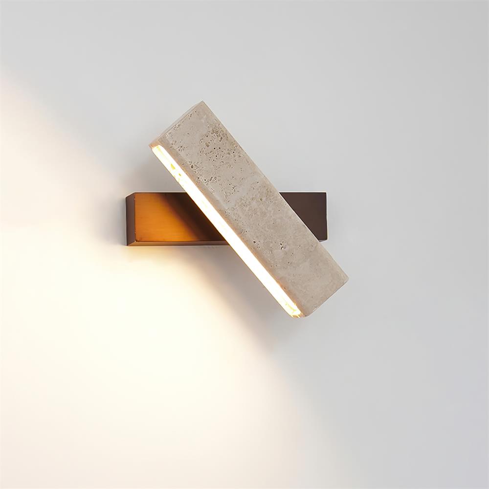 Novra Travertine Rotating Wall Lamp-Neutral Decor