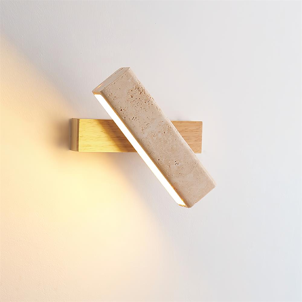 Novra Travertine Rotating Wall Lamp-Neutral Decor
