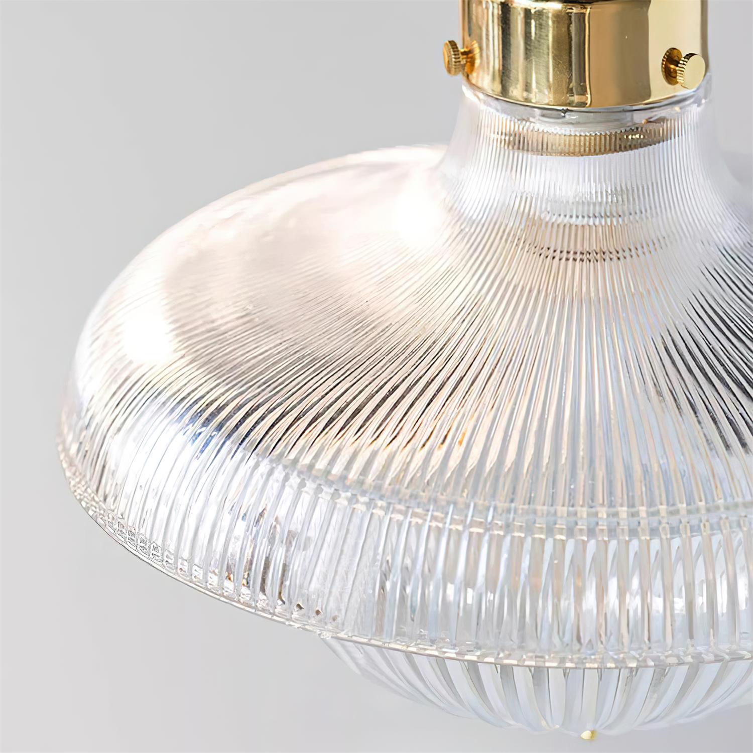 Orvel Clear Ribbed Glass Pendant Light