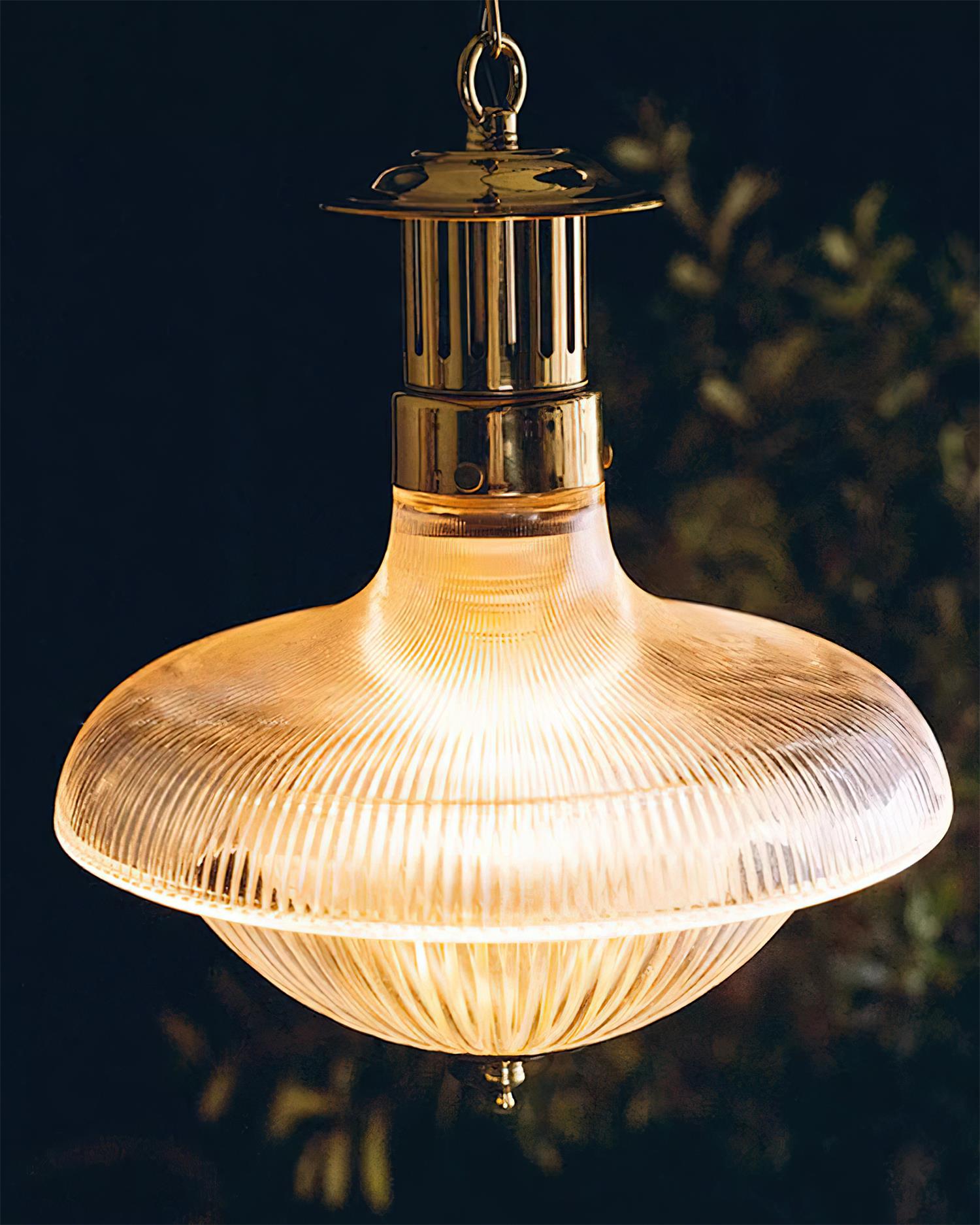 Orvel Clear Ribbed Glass Pendant Light