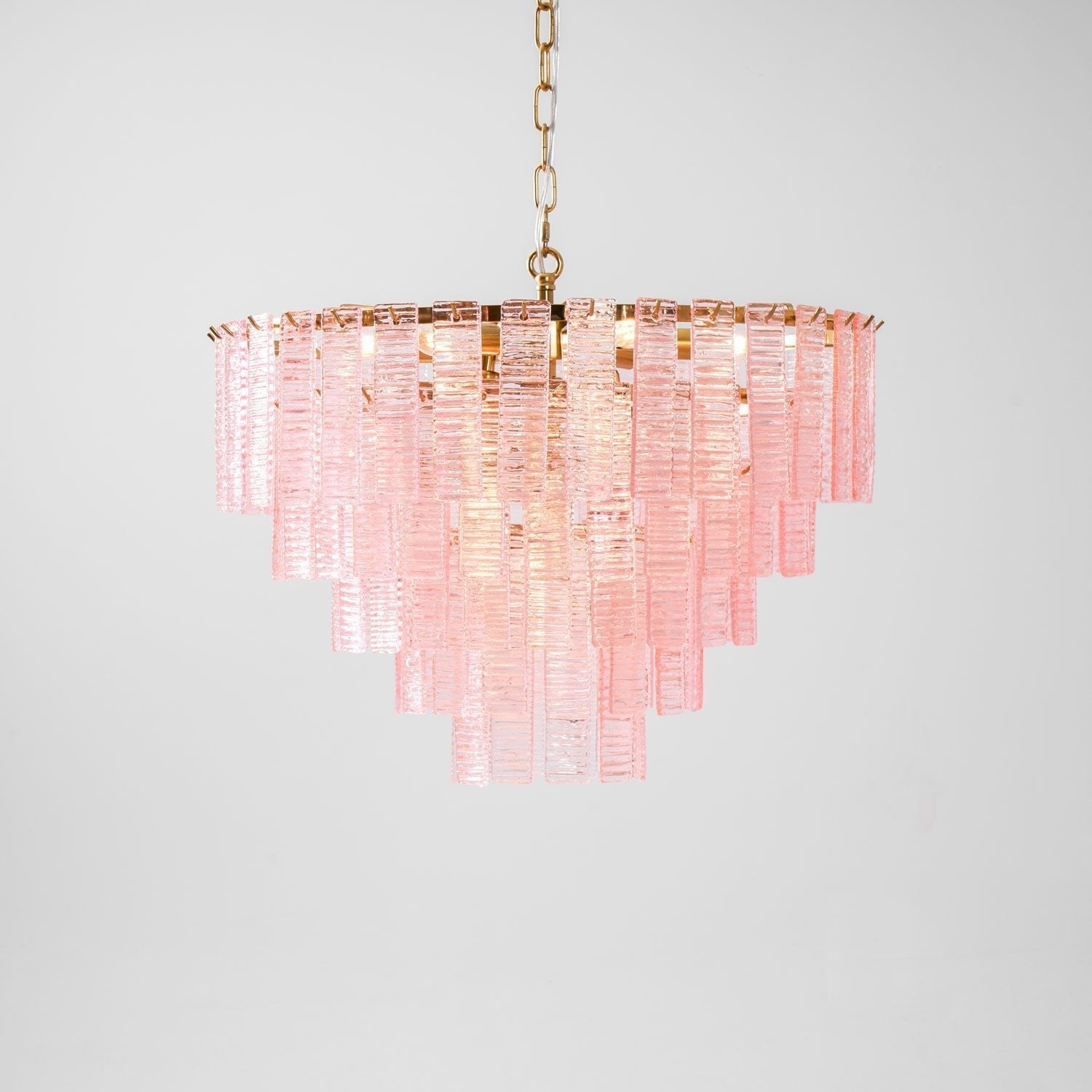 Aurora Chandelier Pink Murano Glass Layered Vintage Luxury-Neutral Decor