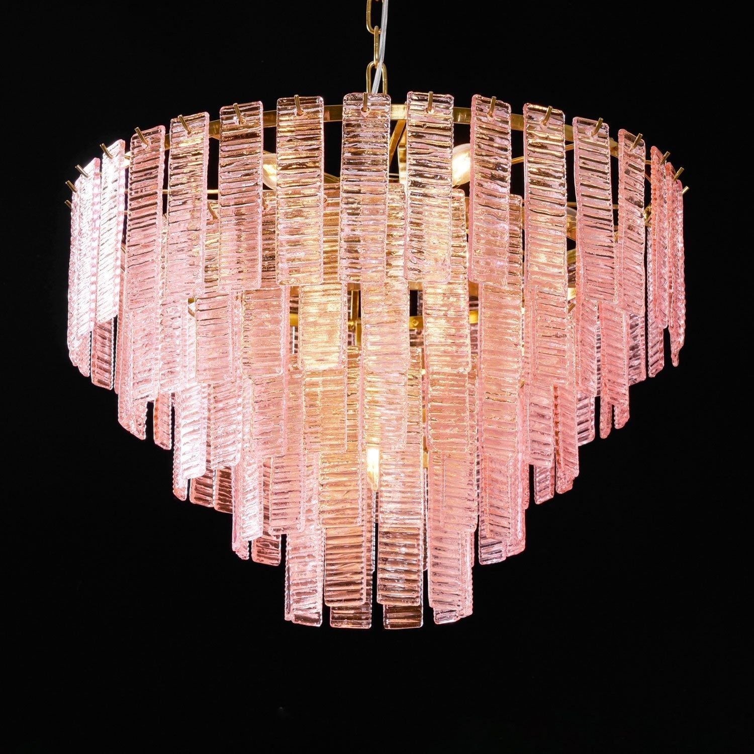 Aurora Chandelier Pink Murano Glass Layered Vintage Luxury-Neutral Decor