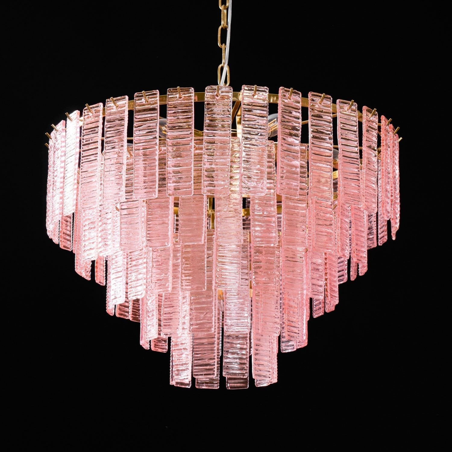 Aurora Chandelier Pink Murano Glass Layered Vintage Luxury-Neutral Decor