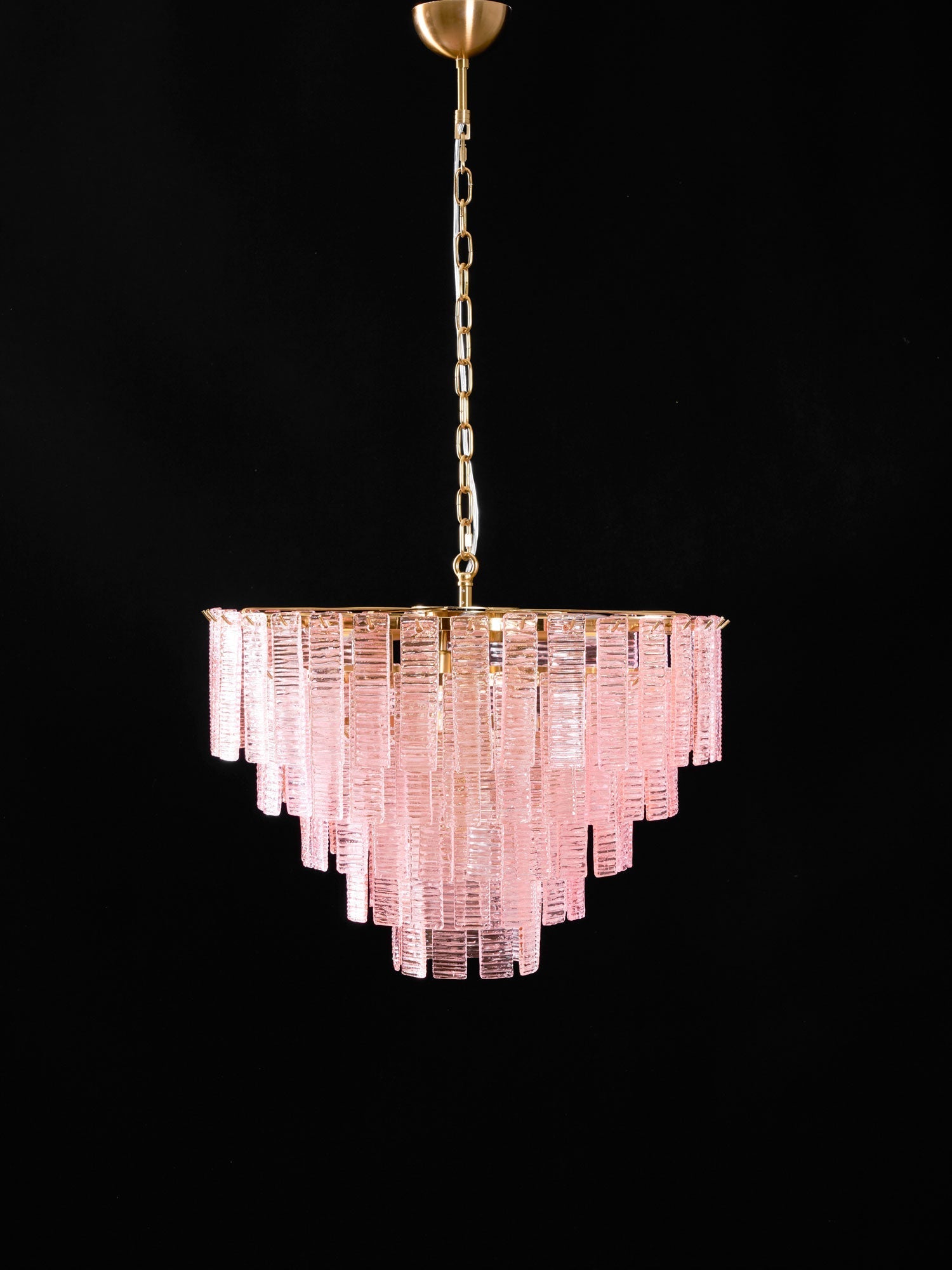 Aurora Chandelier Pink Murano Glass Layered Vintage Luxury-Neutral Decor