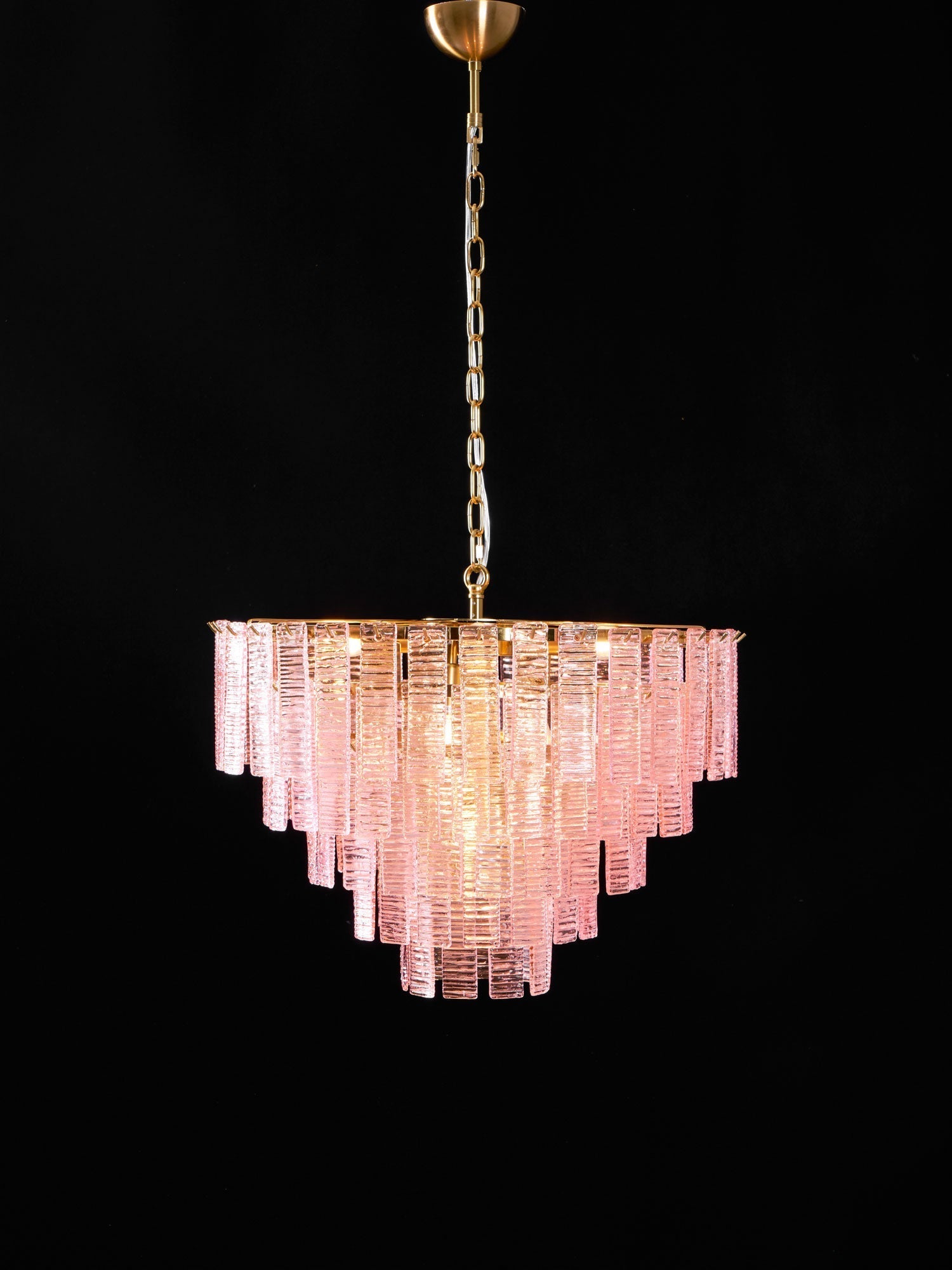 Aurora Chandelier Pink Murano Glass Layered Vintage Luxury-Neutral Decor