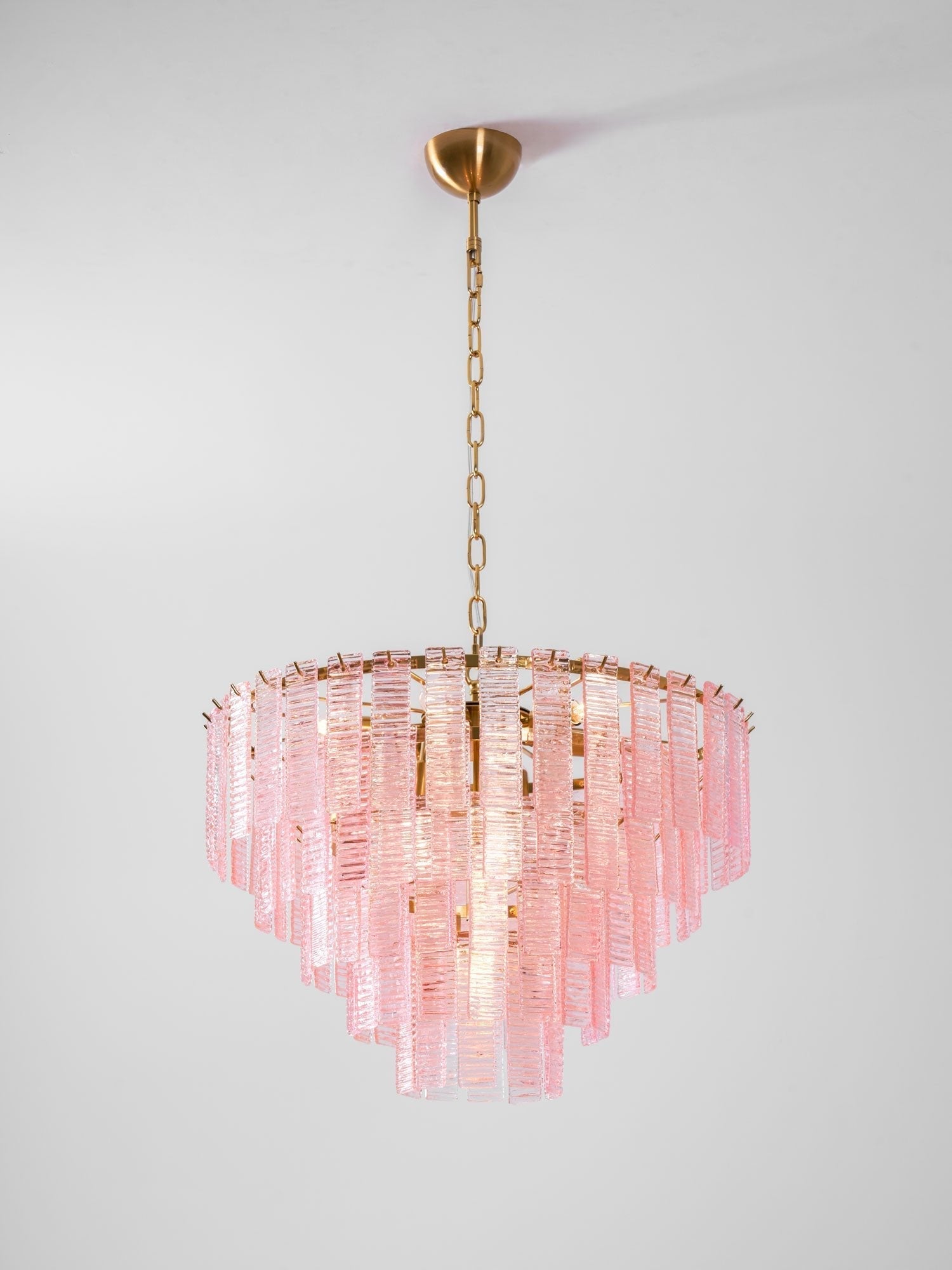 Aurora Chandelier Pink Murano Glass Layered Vintage Luxury-Neutral Decor