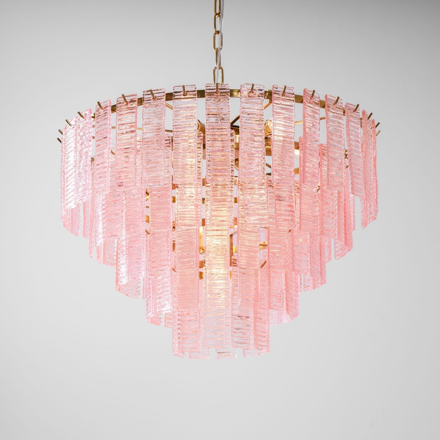 Aurora Chandelier Pink Murano Glass Layered Vintage Luxury-Neutral Decor