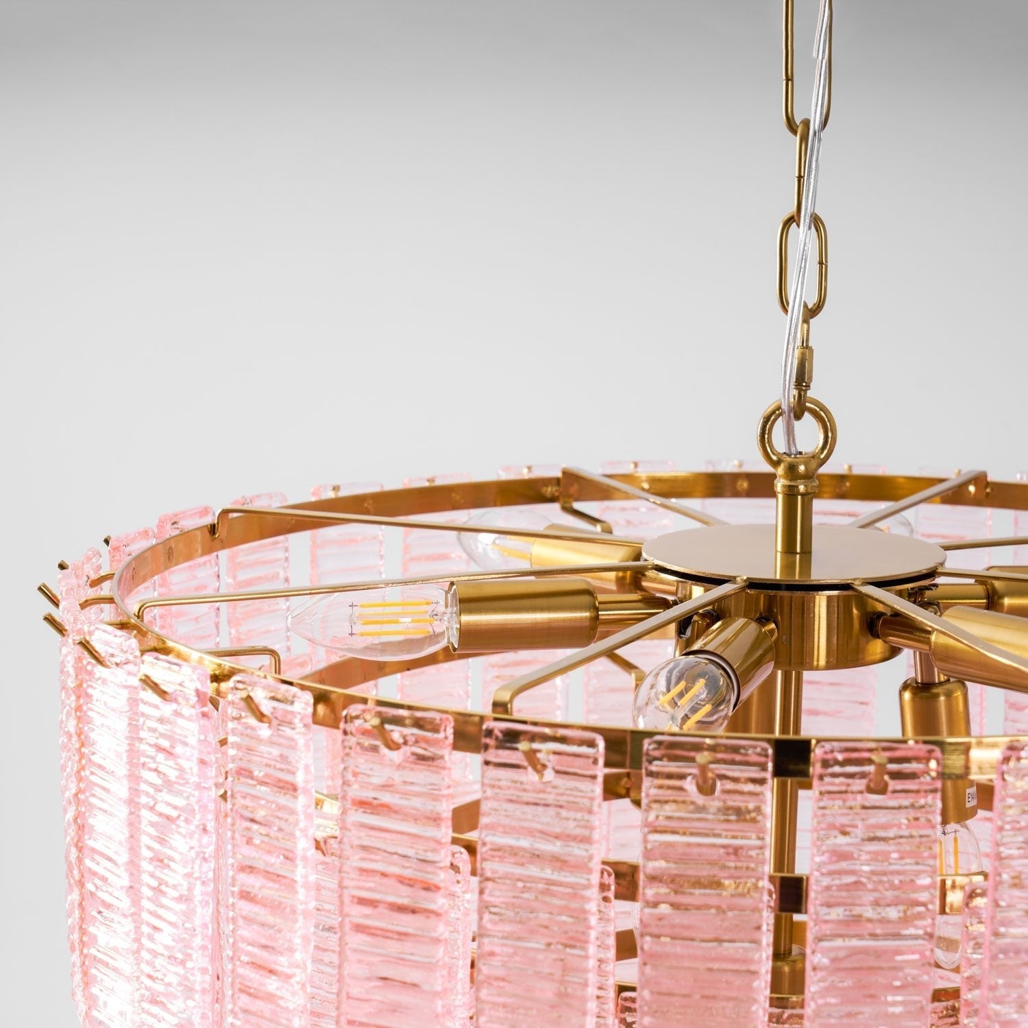 Aurora Chandelier Pink Murano Glass Layered Vintage Luxury-Neutral Decor