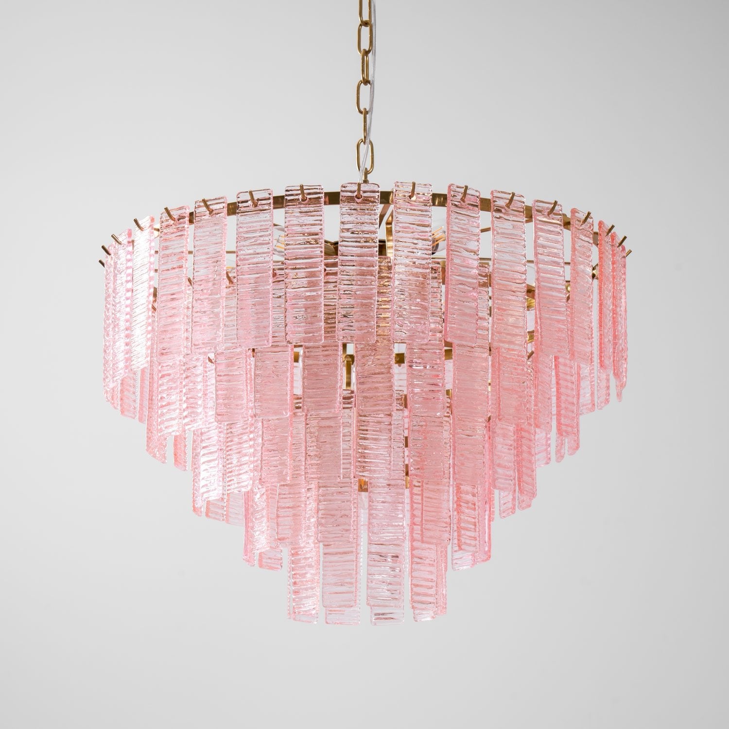Aurora Chandelier Pink Murano Glass Layered Vintage Luxury-Neutral Decor