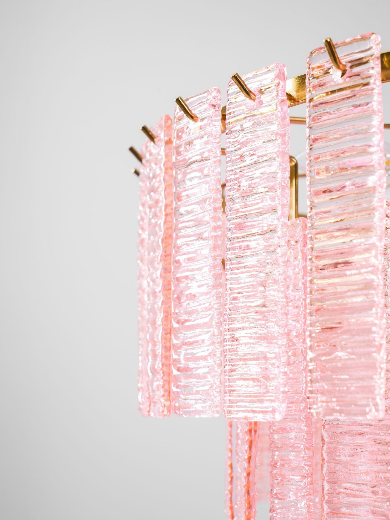 Aurora Chandelier Pink Murano Glass Layered Vintage Luxury-Neutral Decor