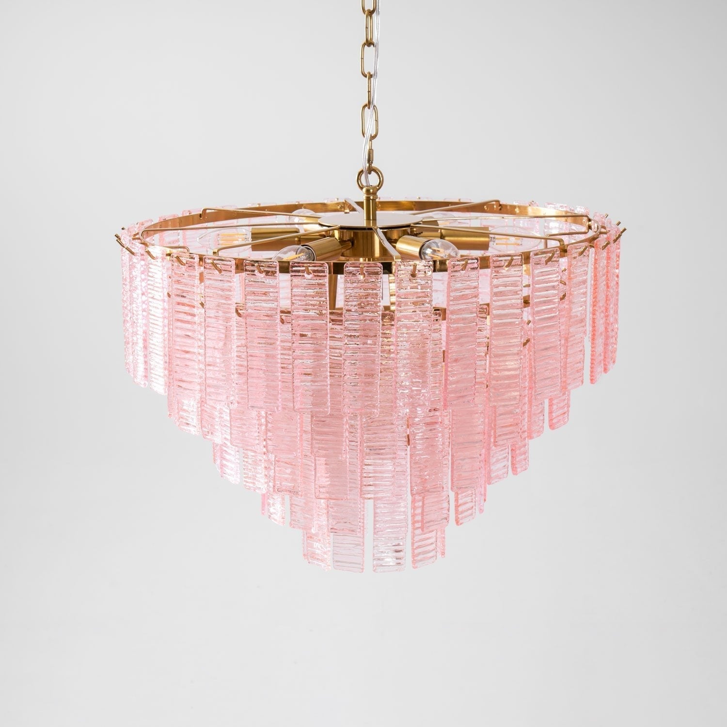 Aurora Chandelier Pink Murano Glass Layered Vintage Luxury-Neutral Decor
