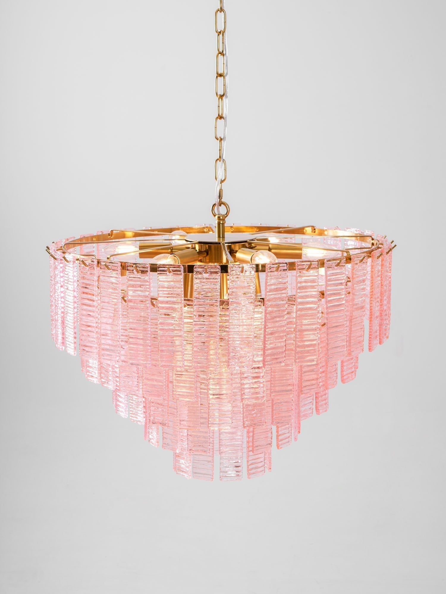 Aurora Chandelier Pink Murano Glass Layered Vintage Luxury-Neutral Decor