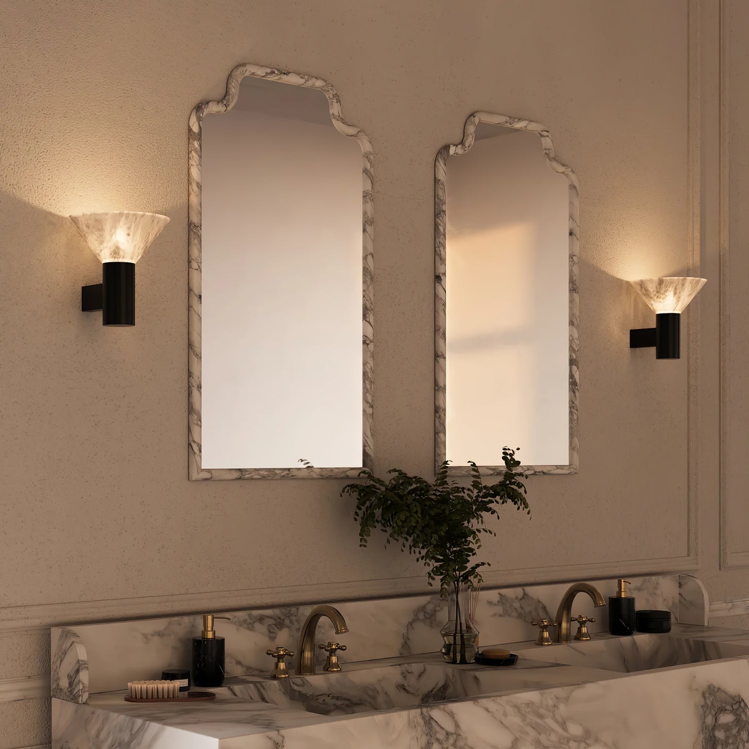 Eurnoria Cone Alabaster Wall Light-Neutral Decor
