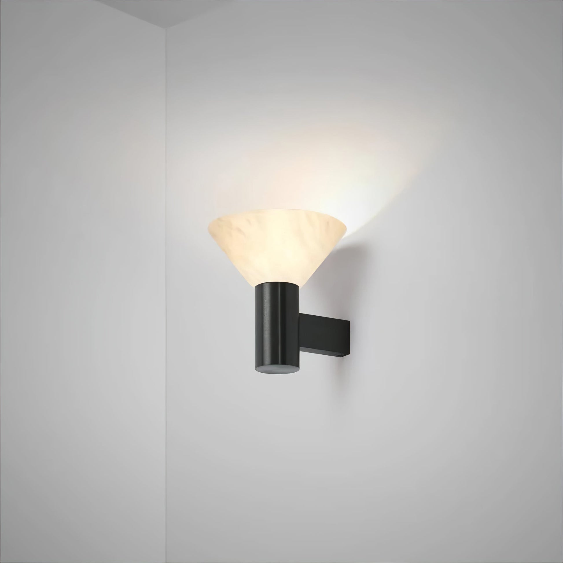Eurnoria Cone Alabaster Wall Light-Neutral Decor