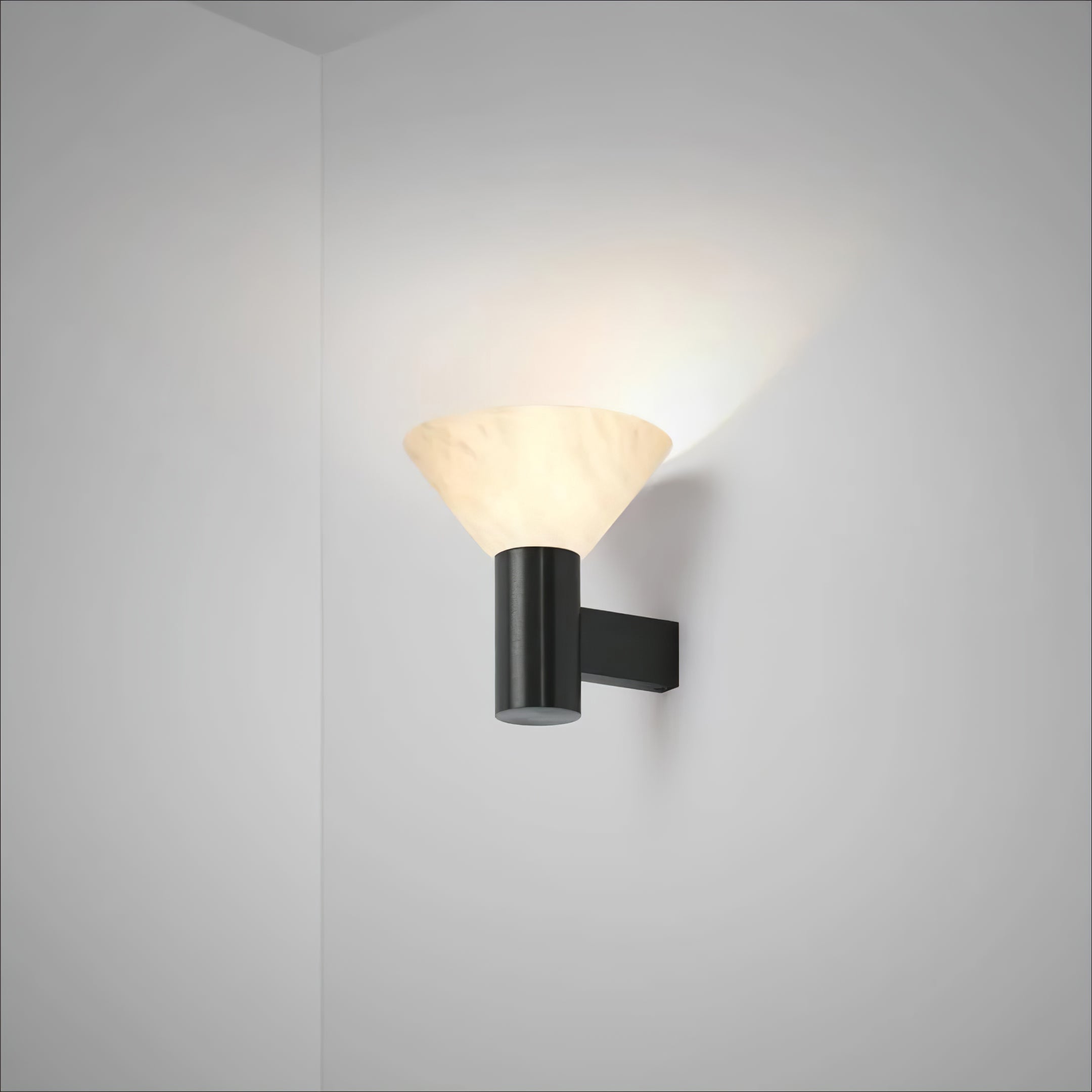 Eurnoria Cone Alabaster Wall Light-Neutral Decor