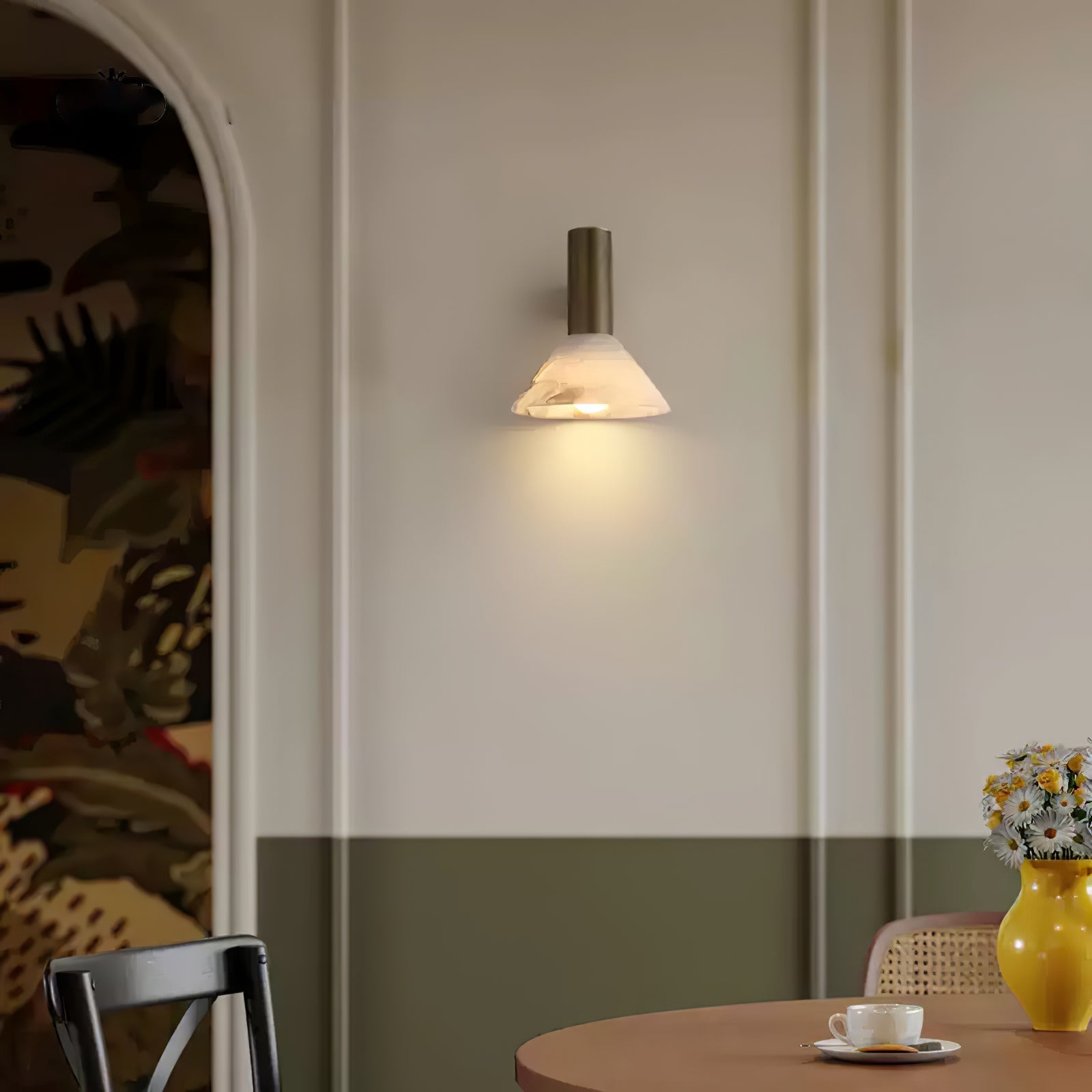 Eurnoria Cone Alabaster Wall Light-Neutral Decor