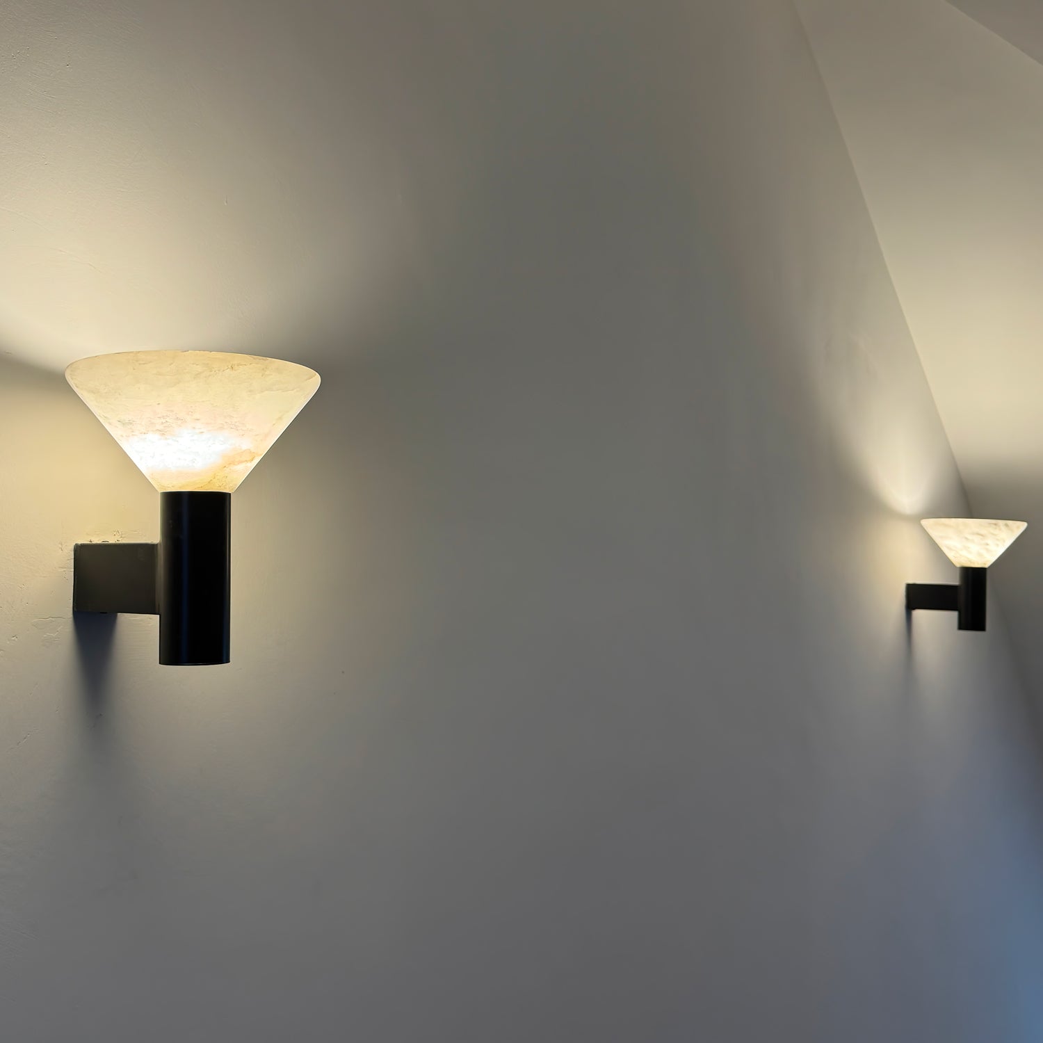 Eurnoria Cone Alabaster Wall Light-Neutral Decor