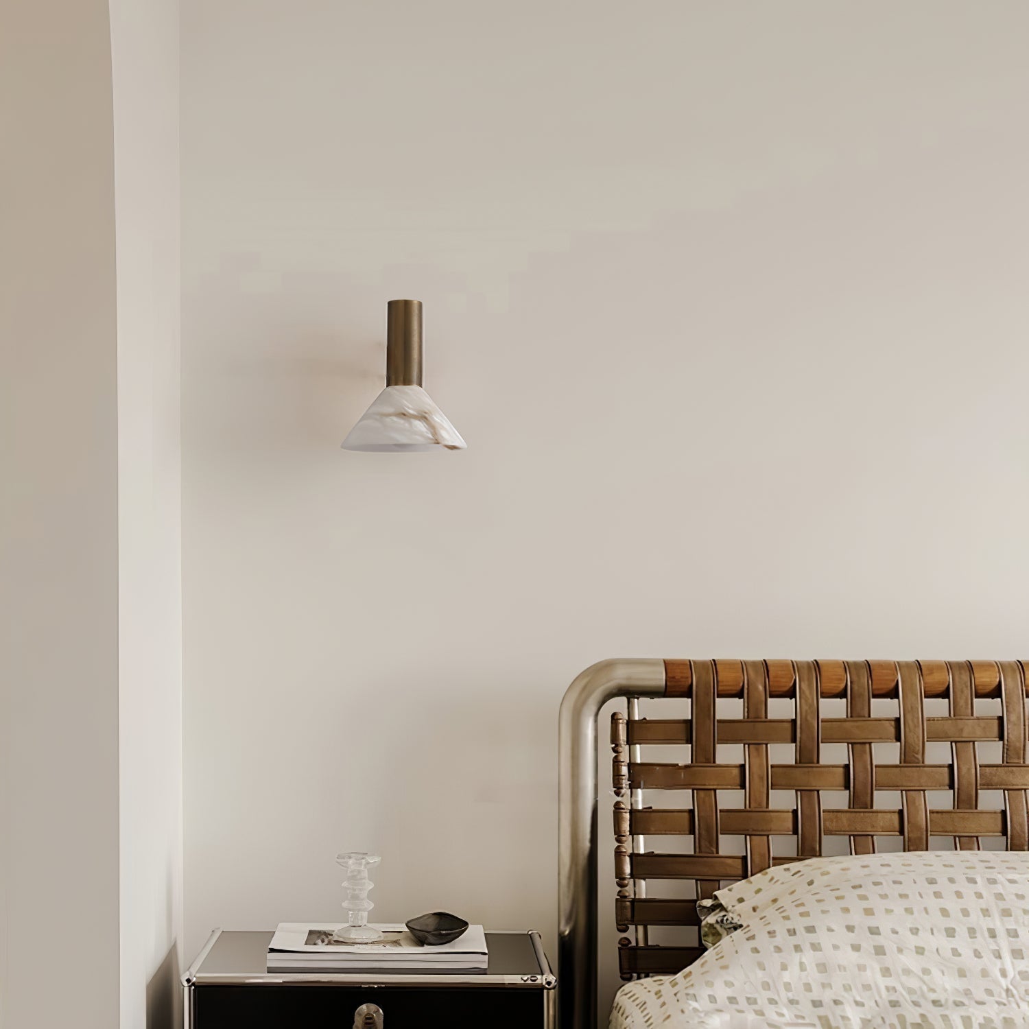 Eurnoria Cone Alabaster Wall Light-Neutral Decor